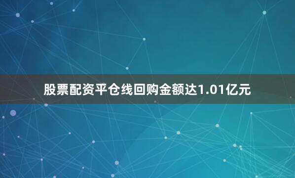 股票配资平仓线回购金额达1.01亿元